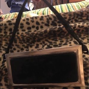 Vintage 50s Purse Vogue Black Velvet Box